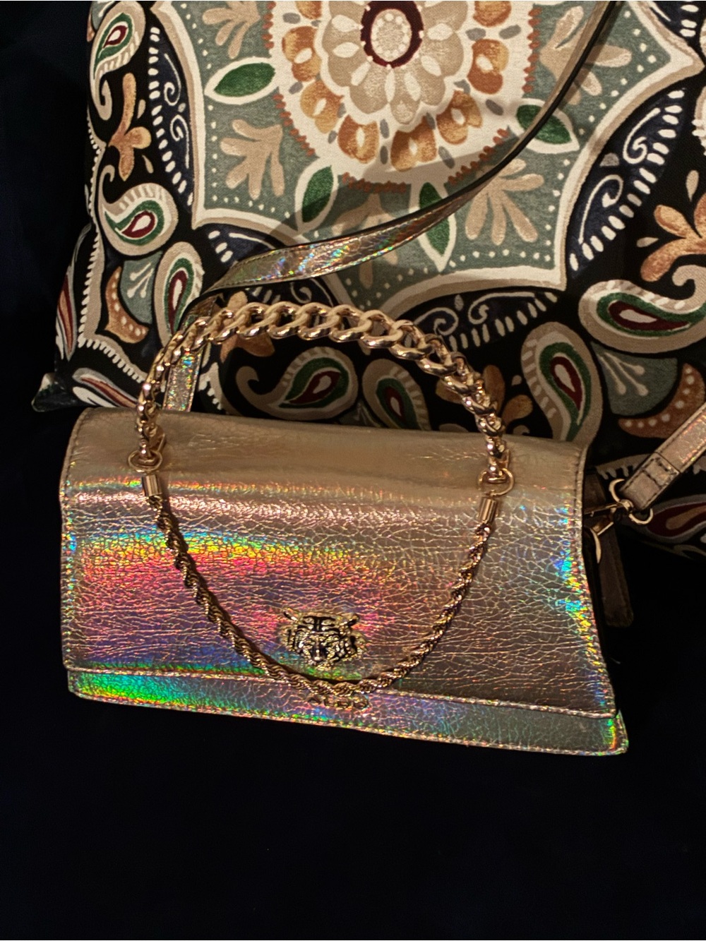 Aldo Iridescent Gold Mini Top-Handle Crossbody